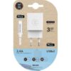 Cargador de Pared Tech One Tech TEC2402/ 2xUSB + Cable Lightning/ 12W/ Blanco
