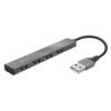 Hub USB 2.0 Trust Halyx/ 4xUSB/ Gris