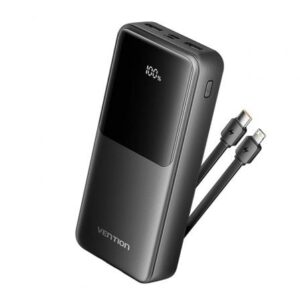 Powerbank 20000mAh Vention FHPB0/ 22.5W/ Negra/ Incluye Cable USB Tipo-C y Lightning