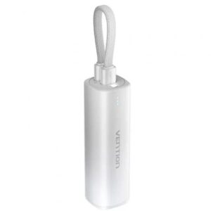 Powerbank 5000mAh Vention FHWM0/ 20W/ Gris/ Incluye Cable USB Tipo-C y Lightning