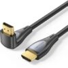 Cable HDMI 2.0 4K Acodado Vention ALQBH/ HDMI Macho - HDMI Macho/ 2m/ Negro