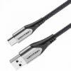 Cable USB 2.0 Tipo-C Vention CODHH/ USB Macho - USB Tipo-C Macho/ 480Mbps/ 2m/ Gris