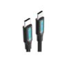 Cable USB 2.0 Tipo-C Vention COSBF/ USB Tipo-C Macho - USB Tipo-C Macho/ Hasta 60W/ 480Mbps/ 1m/ Negro