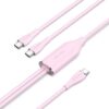 Cable USB Tipo-C Vention CTMPG/ USB Tipo-C Macho - 2 x USB Tipo-C Macho/ Hasta 100W/ 480Mbps/ 1.5m/ Rosa