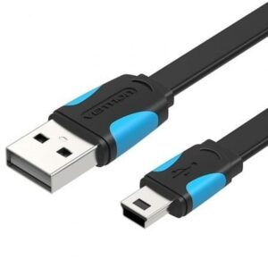 Cable USB 2.0 Vention VAS-A14-B050/ MiniUSB Macho - USB Macho/ 480Mbps/ 50cm/ Azul y Negro