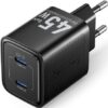 Cargador de Pared GaN Vention FEFB0-EU/ 2xUSB Tipo-C/ 45W