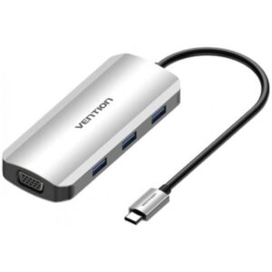 Docking USB Tipo-C Vention TOIHB/ 1xHDMI 4K/ 1xVGA/ 3xUSB/ 1xUSB Tipo-C PD/ Gris