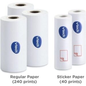 Pack 5 Rollos Papel Térmico VTech para Cámara Print Cam/ 3 Rollos Térmicos y 2 Rollos Pegatina