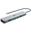 Docking USB Tipo-C Woxter PE26-181/ 1xHDMI 4K/ 2xUSB/ 1xLector de Tarjetas/ 1xRJ45/ 1xMicroUSB/ Gris